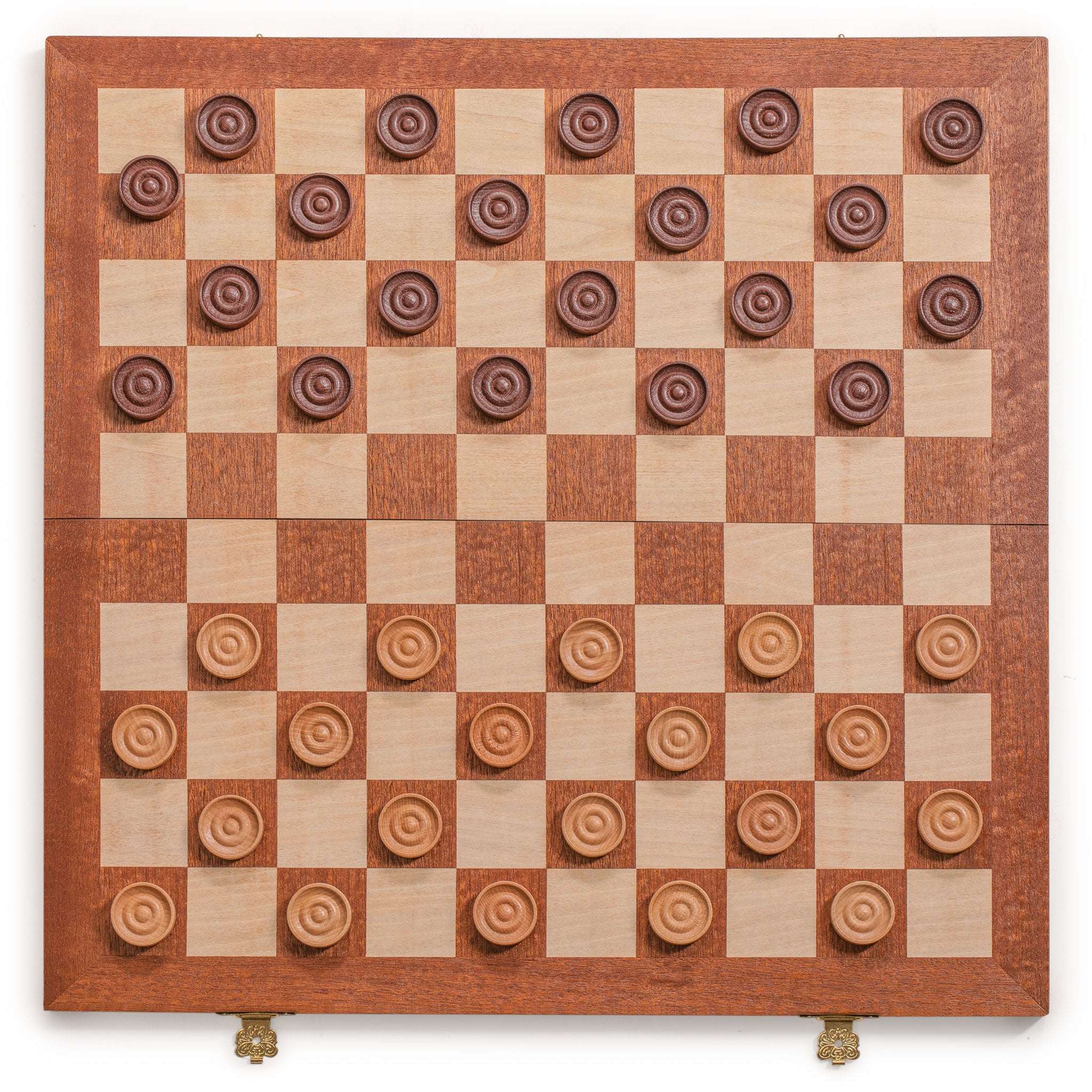 Husaria 15.4-Inch International Checkers Folding Wooden Game Set - 10x10 Board-Husaria