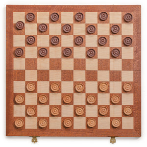 Husaria 15.4-Inch International Checkers Folding Wooden Game Set - 10x10 Board-Husaria