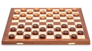 Husaria 15.4-Inch International Checkers Folding Wooden Game Set - 10x10 Board-Husaria